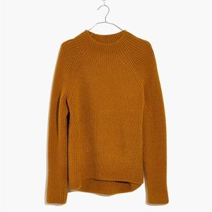 Madewell mustard mockneck sweater in extra-large, worn slouchy/oversized.